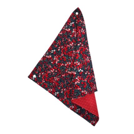 serviette de table maternelle à fleurs liberty rouge